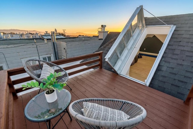 view of deck at dusk