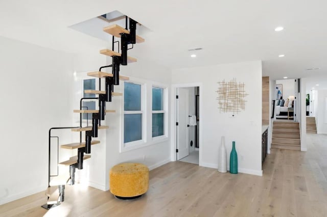 interior space featuring light wood-type flooring