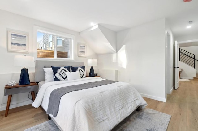 bedroom featuring light hardwood / wood-style floors