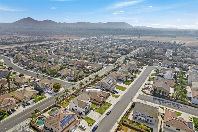 aerial view with a mountain view