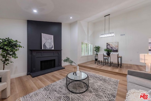 living room featuring hardwood / wood-style flooring