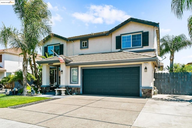 view of front facade featuring a garage