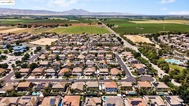 drone / aerial view with a mountain view