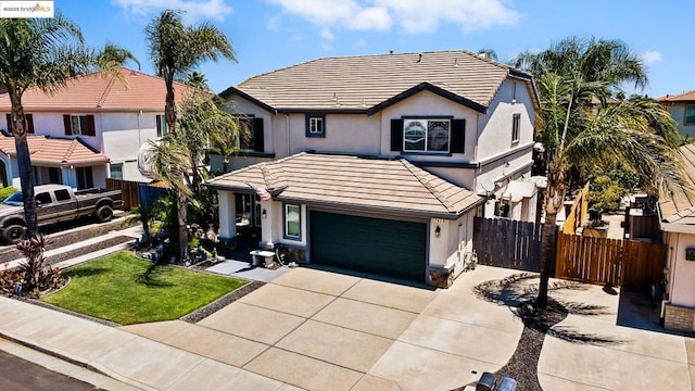 view of front of house with a garage