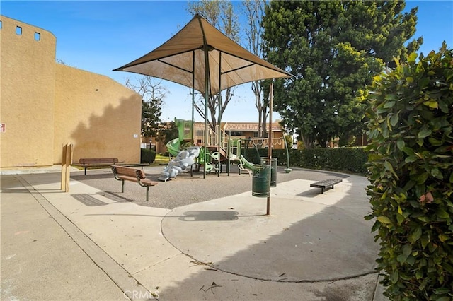 view of patio / terrace featuring a playground