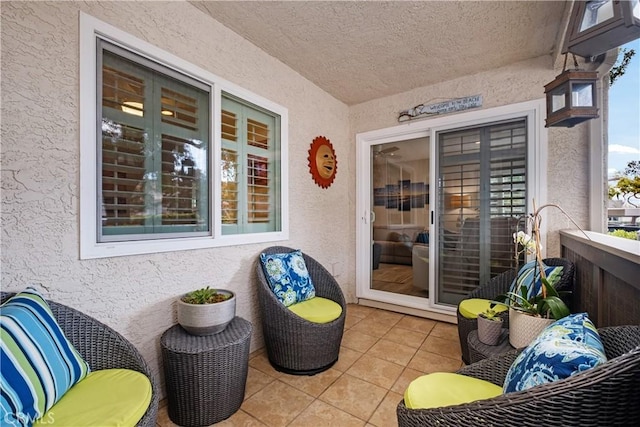 view of patio with a balcony