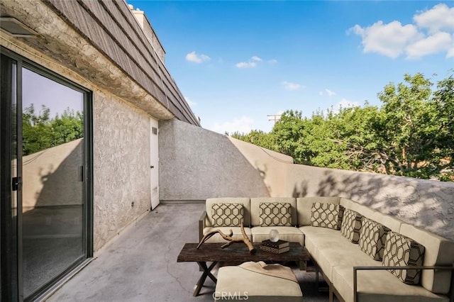 view of patio / terrace featuring an outdoor living space