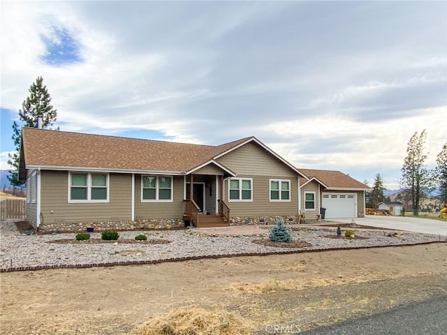 single story home featuring a garage