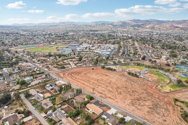 aerial view with a mountain view