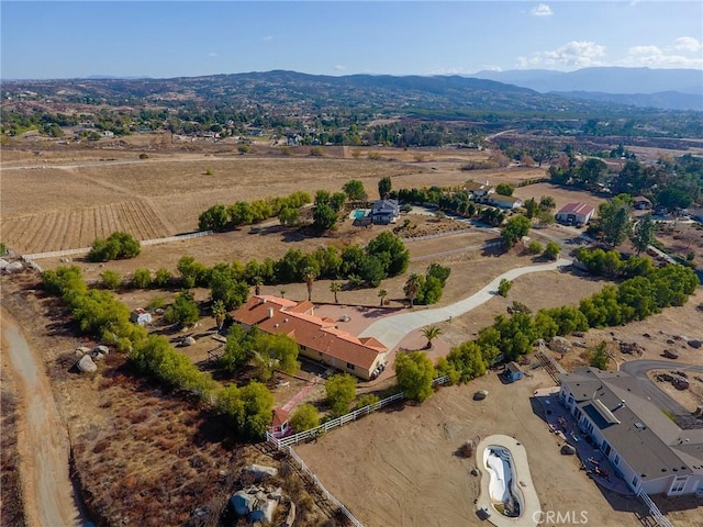 bird's eye view featuring a mountain view