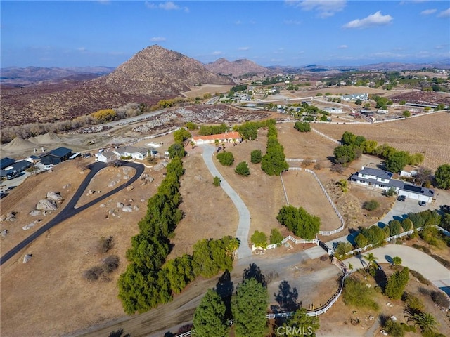 aerial view with a mountain view