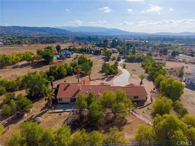 bird's eye view featuring a mountain view