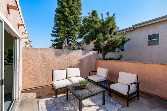 view of patio with an outdoor living space