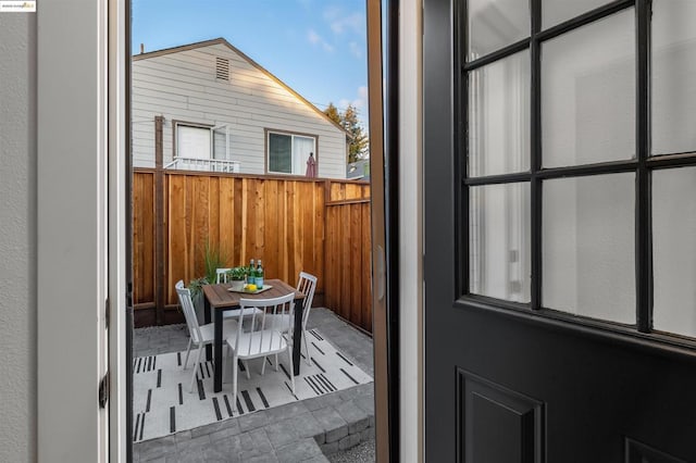 balcony featuring a patio