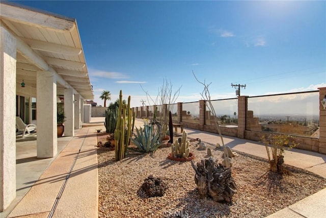 view of yard with a patio area