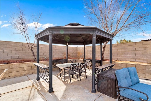 view of patio with a gazebo