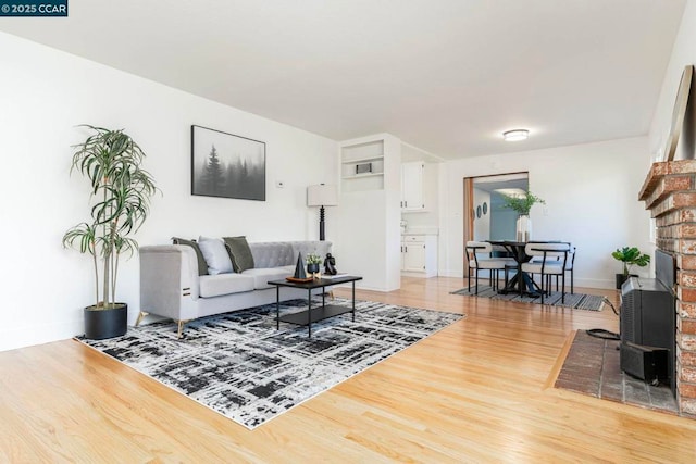 living room with wood-type flooring