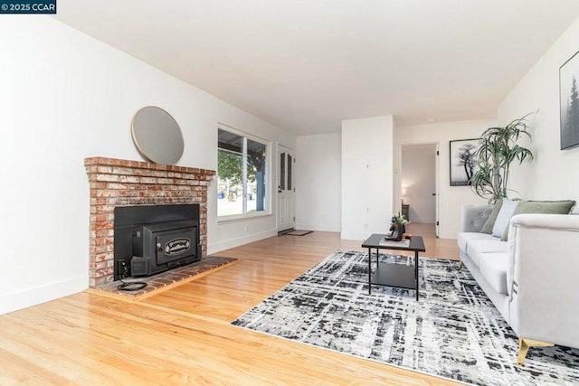 living room with hardwood / wood-style flooring