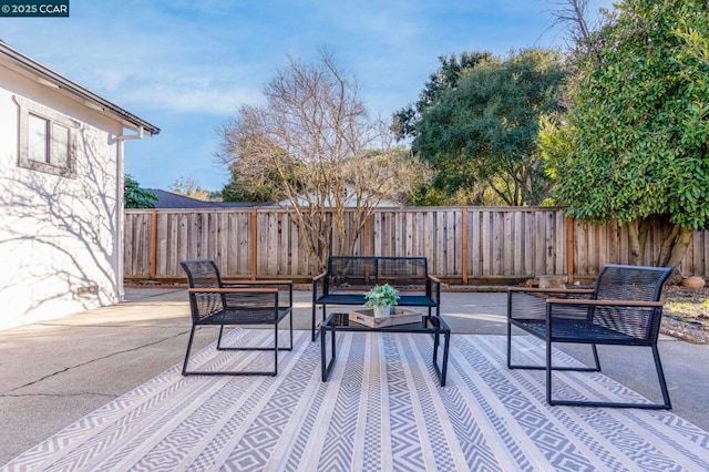 view of patio with an outdoor hangout area