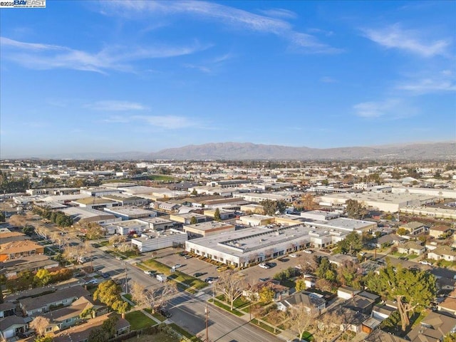 aerial view with a mountain view