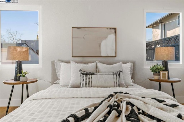 bedroom featuring hardwood / wood-style flooring