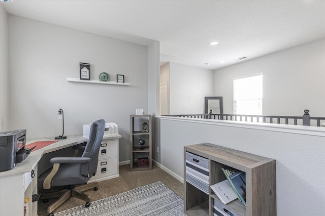 office area featuring carpet floors