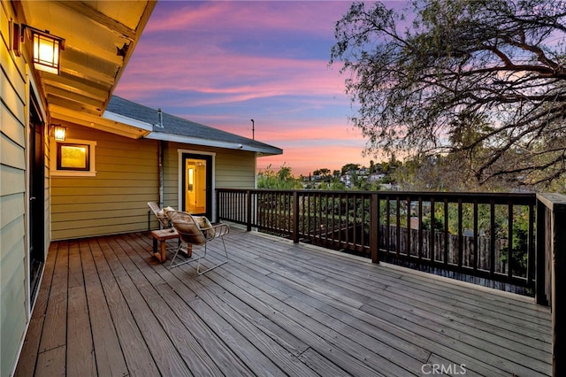 view of deck at dusk