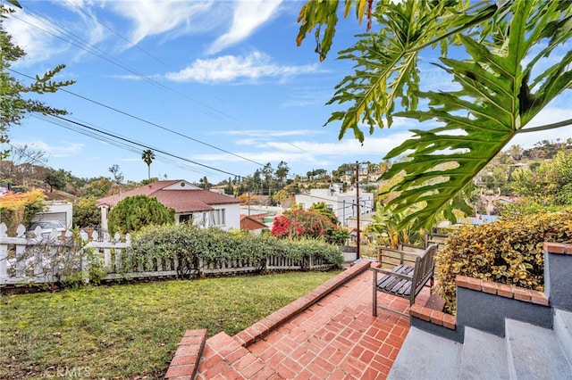 view of yard with a patio area