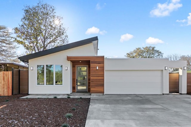 contemporary house featuring a garage