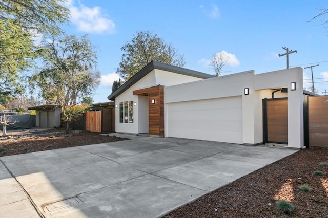 contemporary house featuring a garage