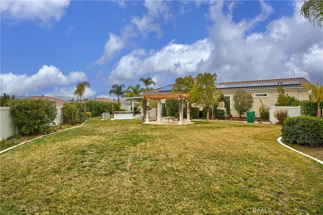 view of yard with a gazebo and a patio