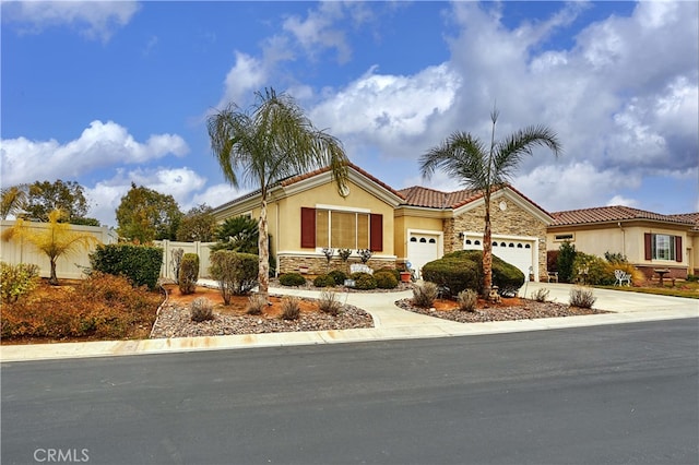 view of front of house with a garage