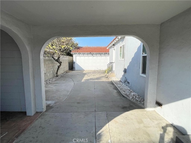 view of patio / terrace featuring fence