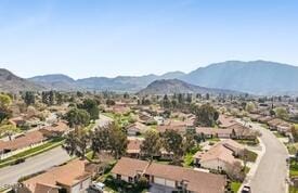 aerial view with a mountain view