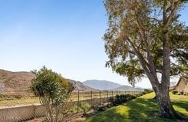 view of yard with a mountain view