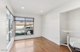 interior space with hardwood / wood-style flooring