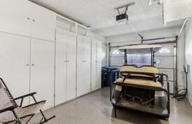 interior space with a garage door opener