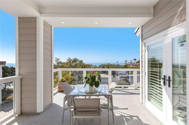 balcony with french doors