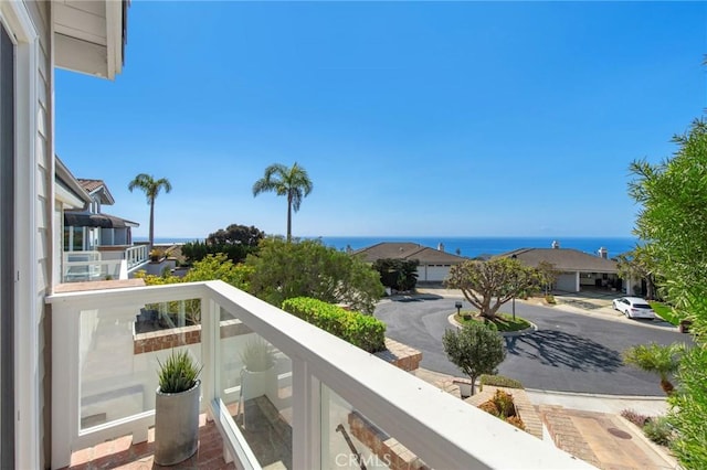 balcony with a water view