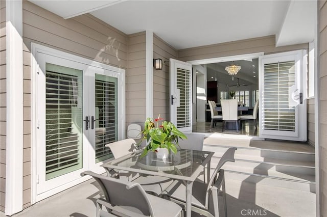 view of patio featuring french doors