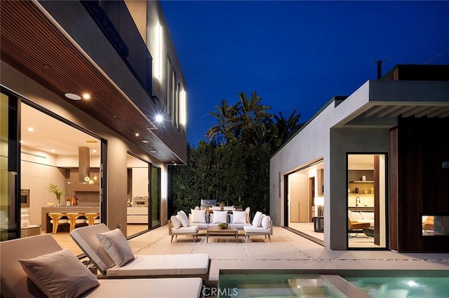 exterior space featuring outdoor lounge area