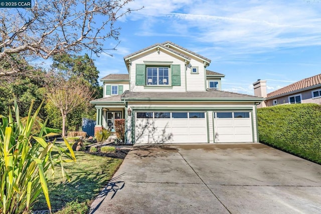 view of property with a garage