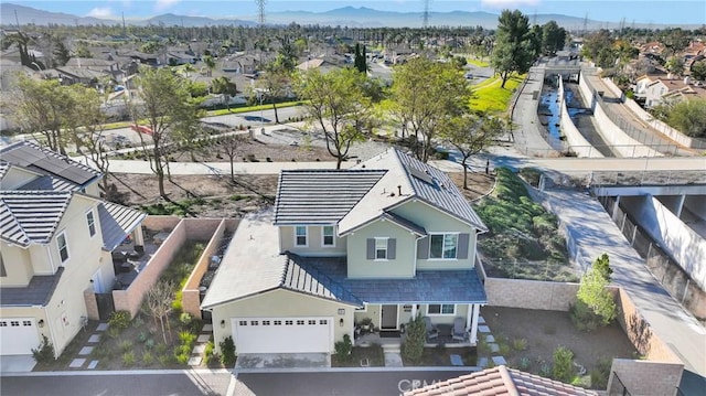 bird's eye view featuring a mountain view