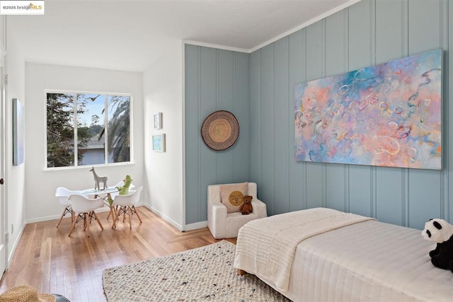 bedroom featuring light hardwood / wood-style floors