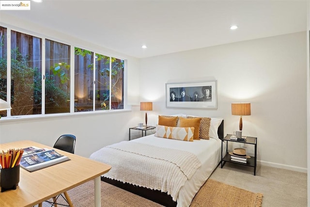 view of carpeted bedroom