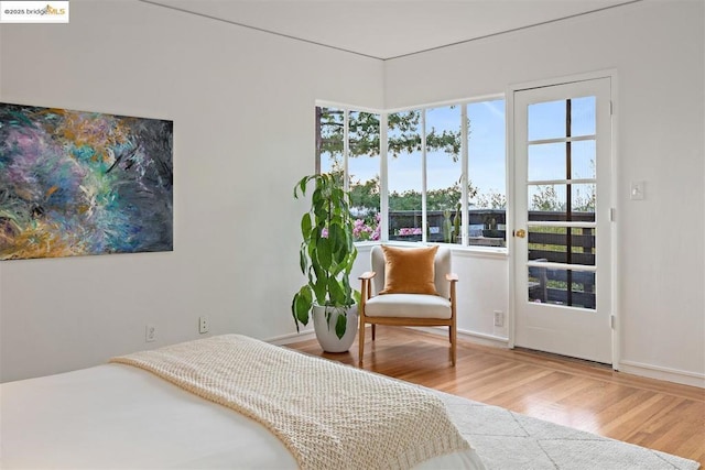 bedroom featuring hardwood / wood-style floors