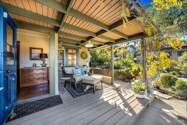 deck featuring an outdoor hangout area