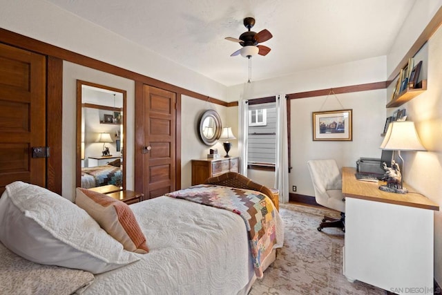 bedroom with ceiling fan