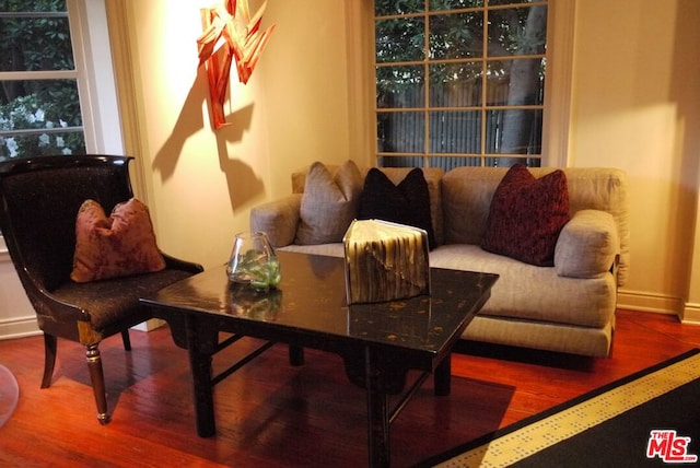 sitting room featuring hardwood / wood-style floors