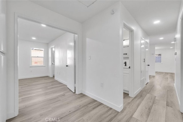 hall featuring light hardwood / wood-style floors